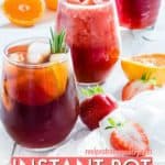 3 glasses of instant pot iced tea with fruit