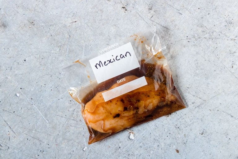 mexican chicken marinades in ziploc bag