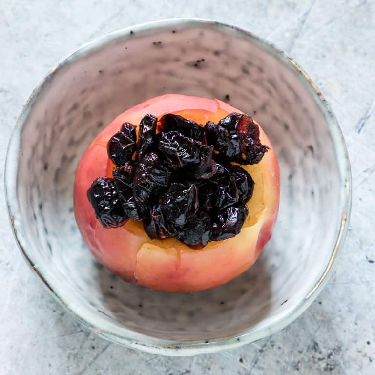 a Instant pot apple in a grey bowl