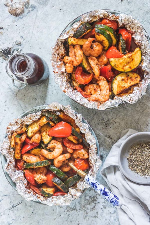Shrimp Foil Packets With Zucchini (Campfire, BBQ, Air Fryer + Instant ...