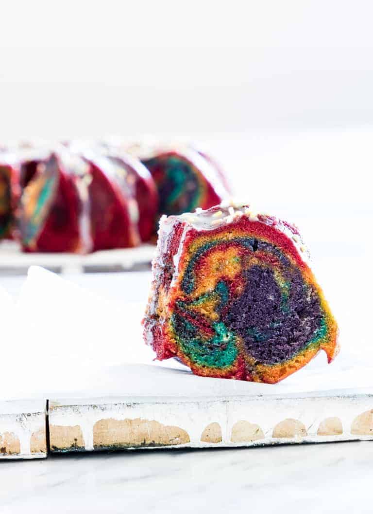 Instant Pot Rainbow Bundt Cake
