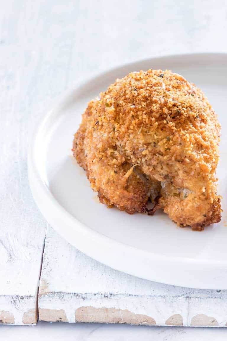 close up of air fryer fried chicken thighs on a plate