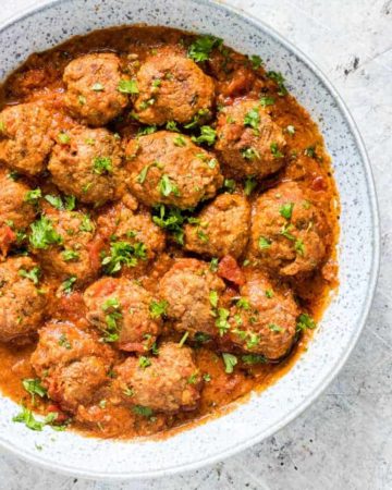 pressure cooker meatballs in a bowl