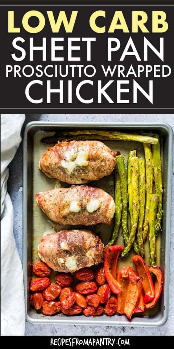 LOW CARB SHEET PAN PROSCIUTTO WRAPPED CHICKEN