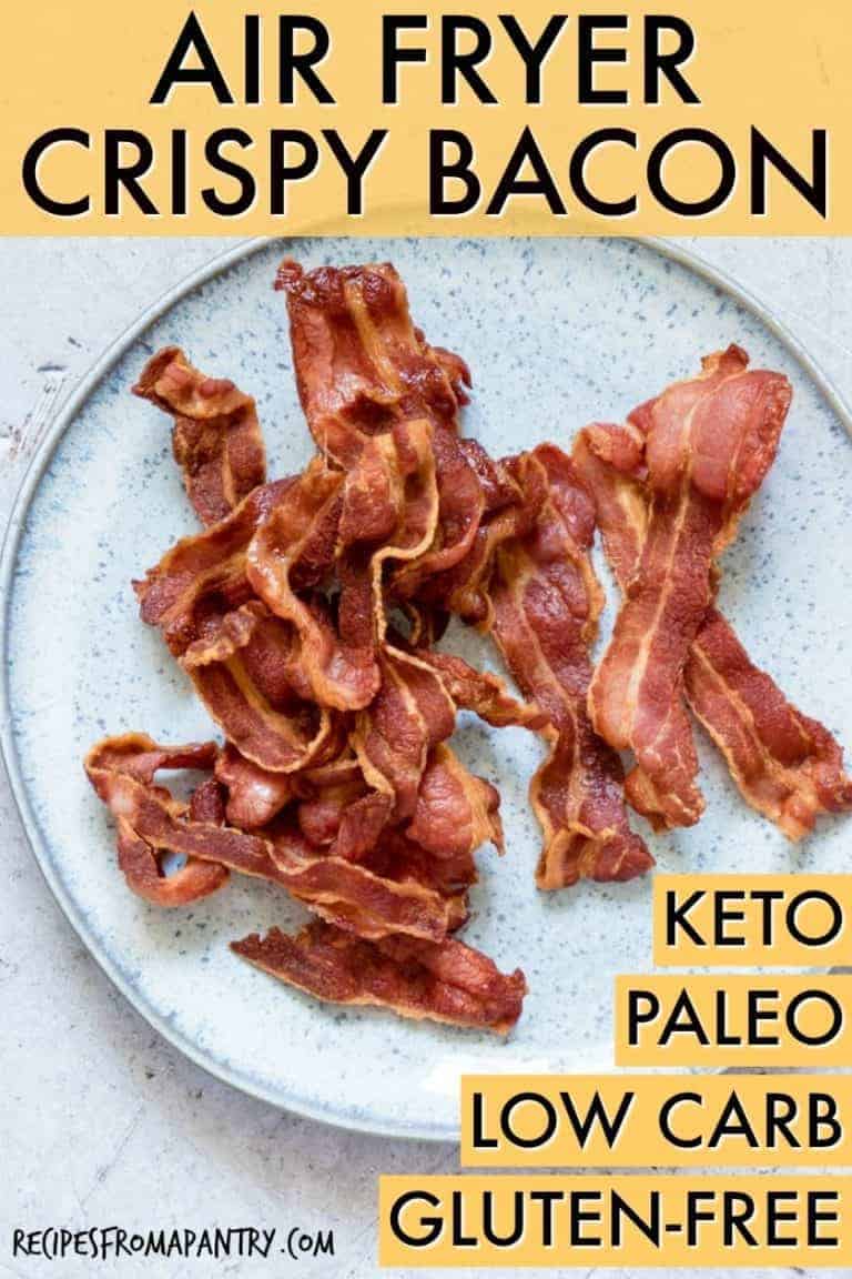 air fryer bacon (air fry bacon) on a plate