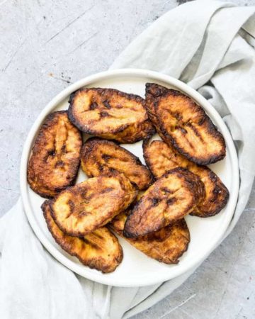 air fryer plantains on a plate