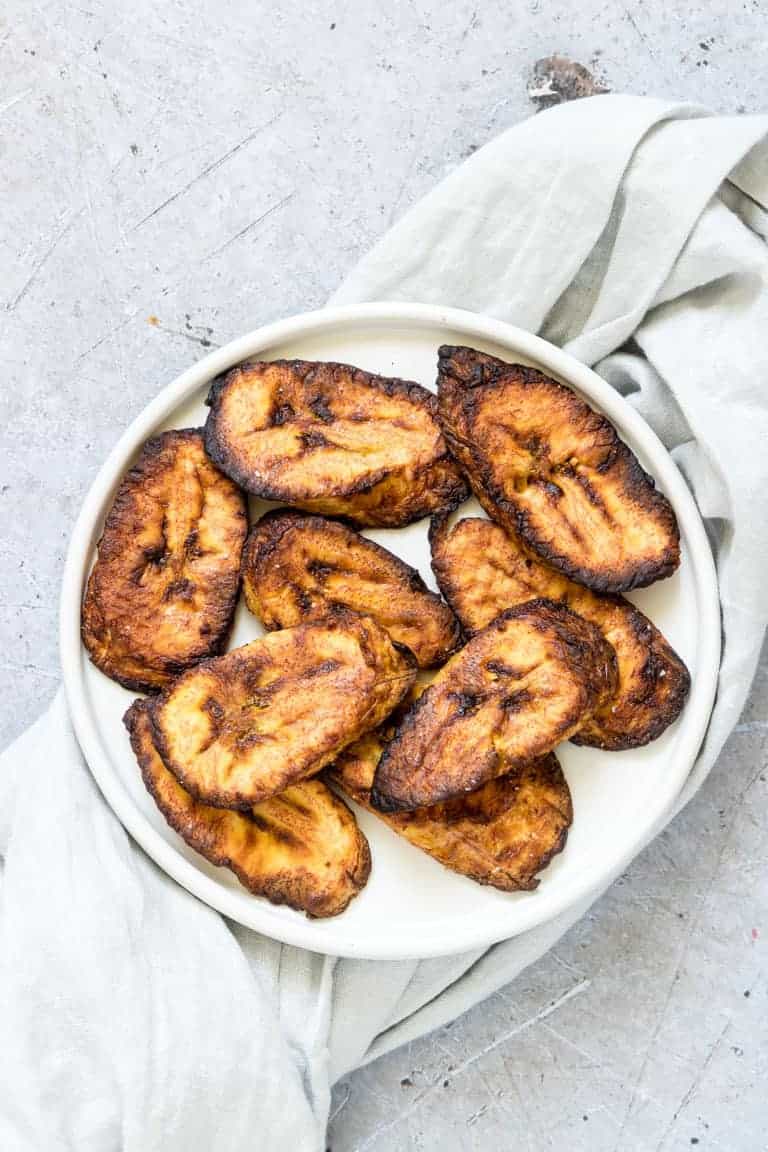 air fryer plantains on a plate