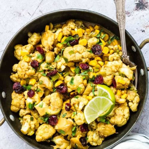 Easy One Pan Cauliflower Curry {Air Fryer or Stove Top, Vegan, Gluten
