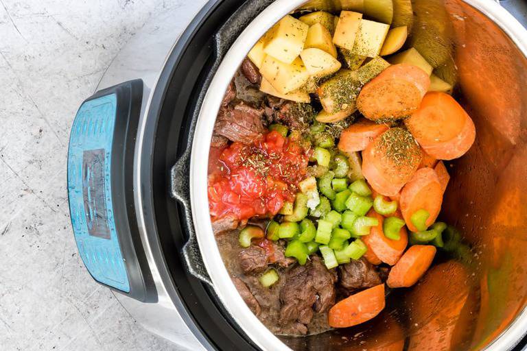 instant pot venison stew ingredients in the instant pot