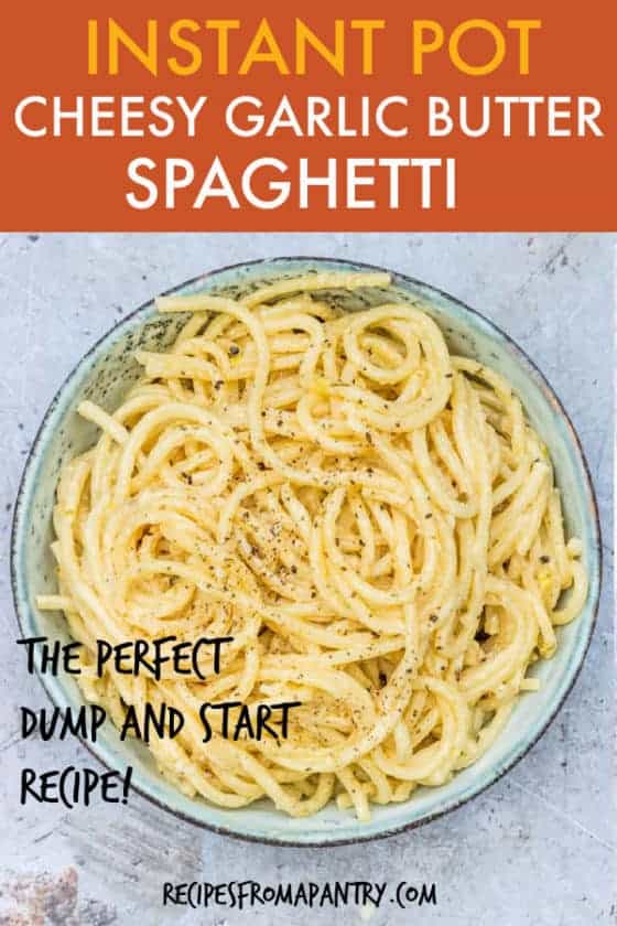 Instant Pot Cheesy Garlic Butter Spaghetti {Dump and Start, Vegetarian ...