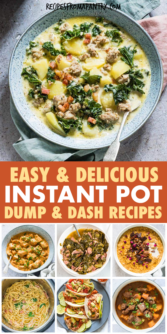 A collage of images of dishes made in an instant pot