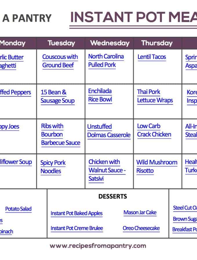 June Meal Plan Calendar Printable