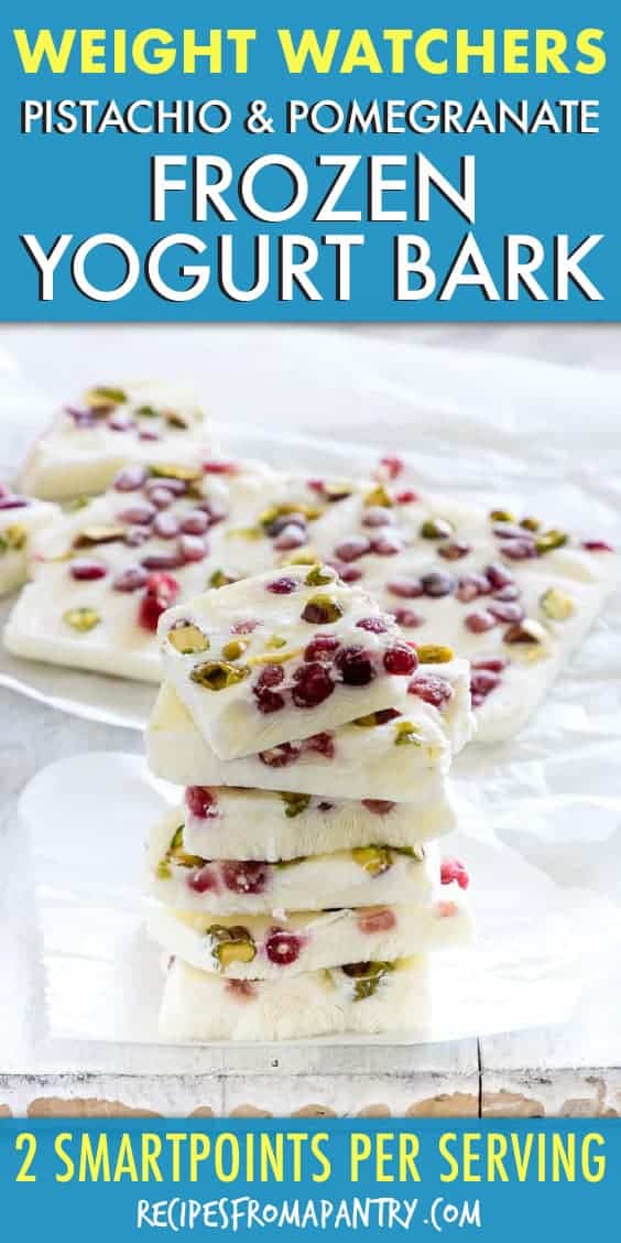 pomegranate pistachio frozen yogurt bark