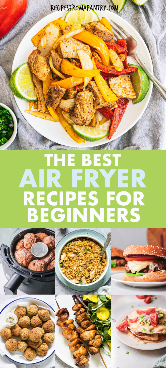 A COLLAGE OF PICTURES OF AIR FRYER DISHES