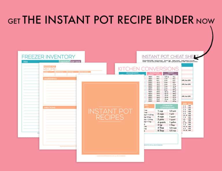 Printable Instant Pot Recipe Binder