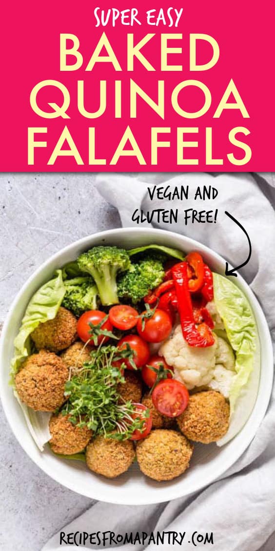 vegan baked quinoa falafels