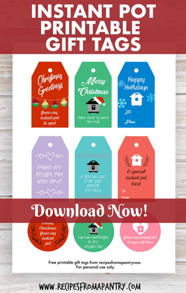 set of 9 instant pot gift tags