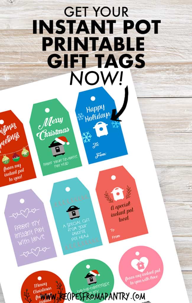free instant pot printable gift tags