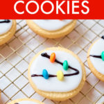 christmas light cookies on a cooling rack