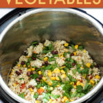 rice and vegetables in an instant pot