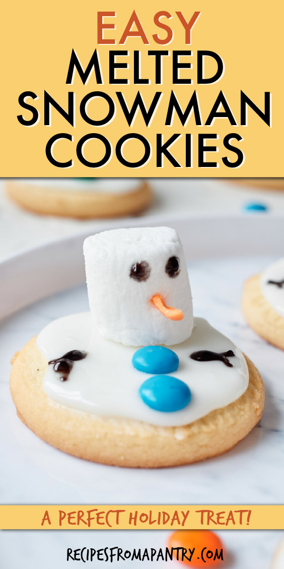 close up of one snowman cookie