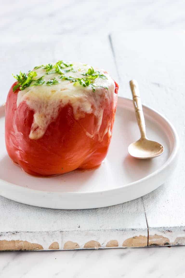 a cooked pepper form and Easy stuffed bell peppers recipe