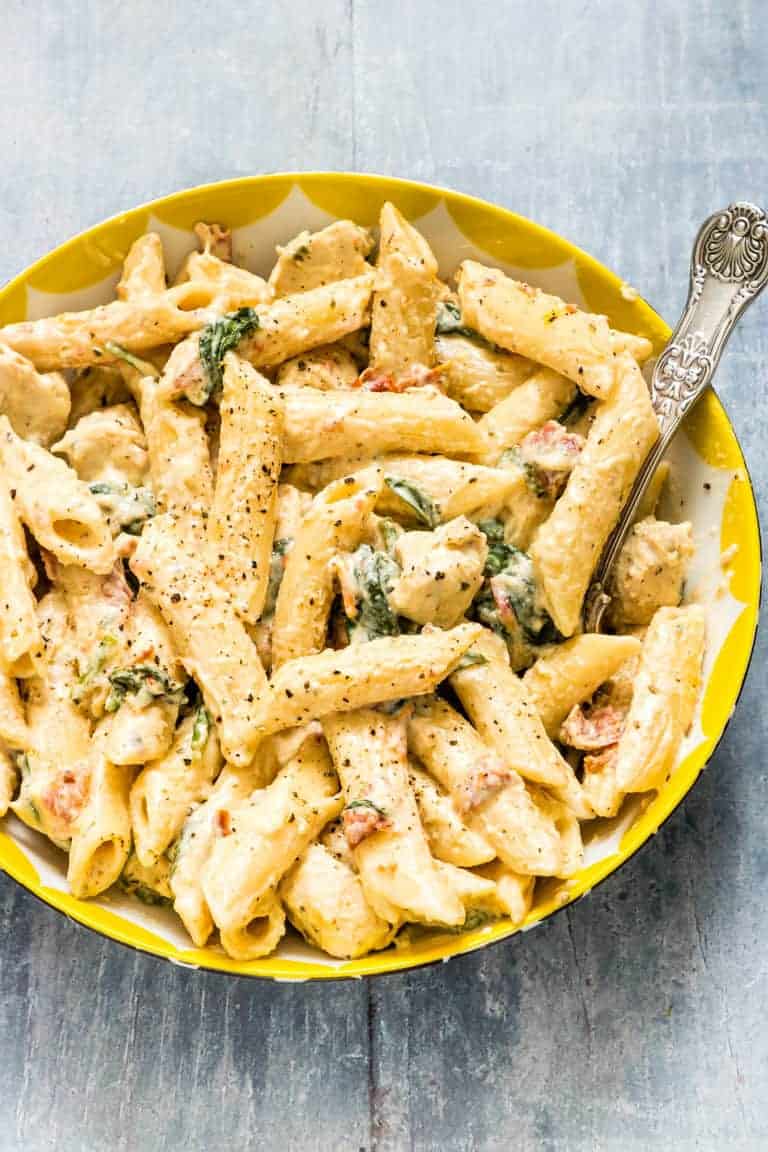 Instant Pot Creamy Tuscan Chicken Pasta - Recipes From A Pantry
