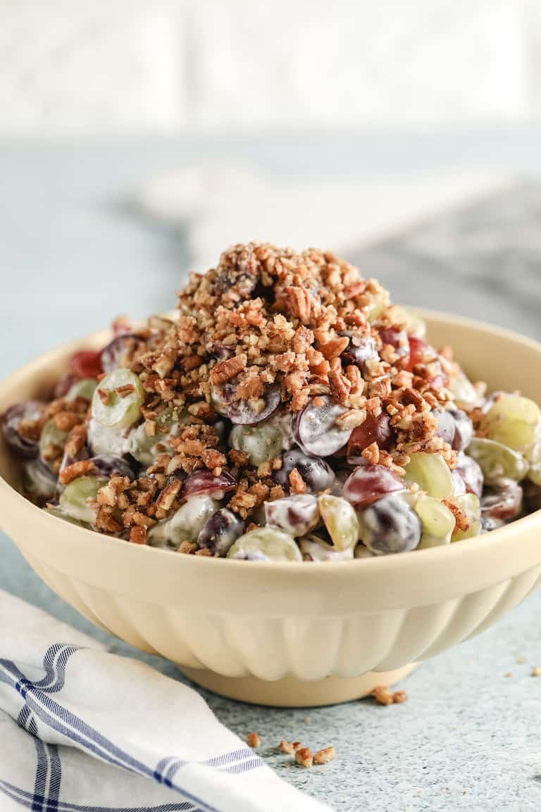 serving bowl filled with southern grape salad