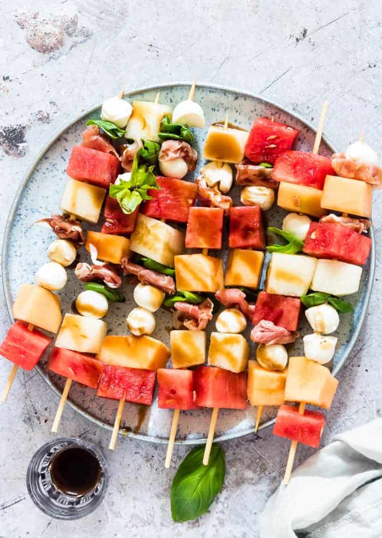 Easy Watermelon Skewers With Prosciutto {Gluten Free}