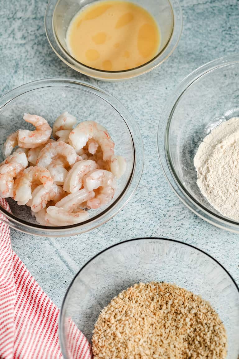 ingredients needed for making the shrimp po boy sandwich recipe