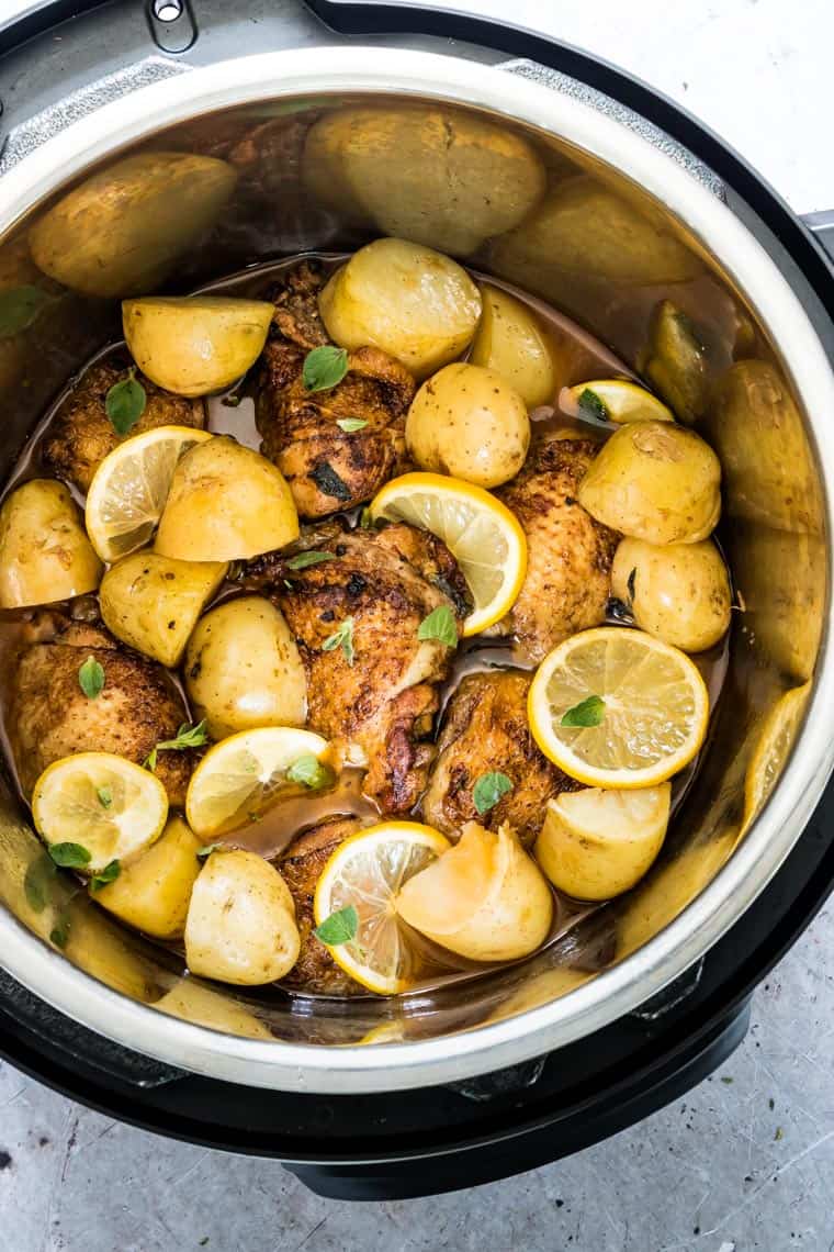 the best instant pot chicken and potatoes inside the instant pot insert