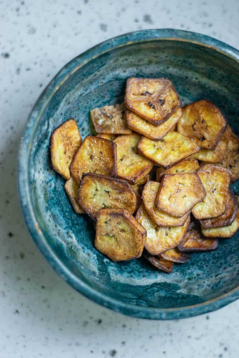 a bowl of plantain chips ready to serve