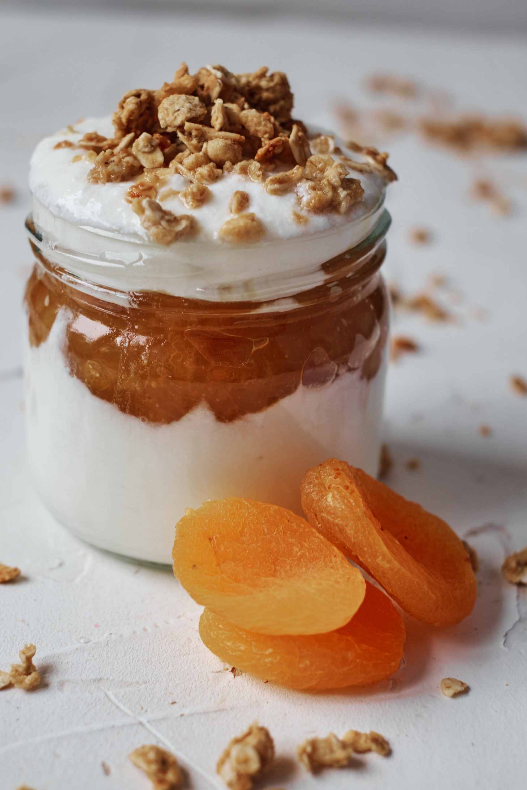 instant pot greek yogurt served with dried apricots and granola