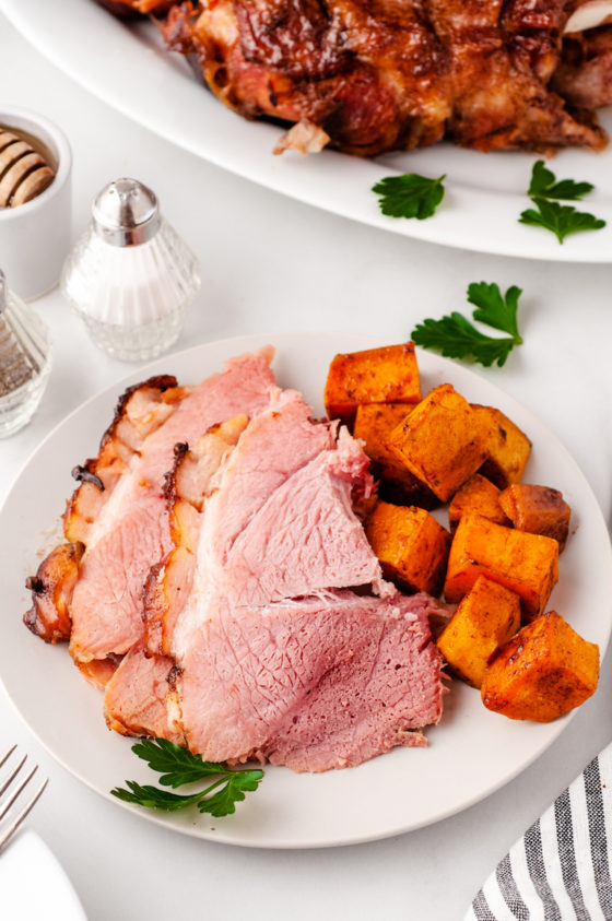 Baked Picnic Ham With Cinnamon Honey Glaze