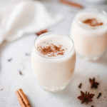 two glasses filled with Instant Pot Eggnog