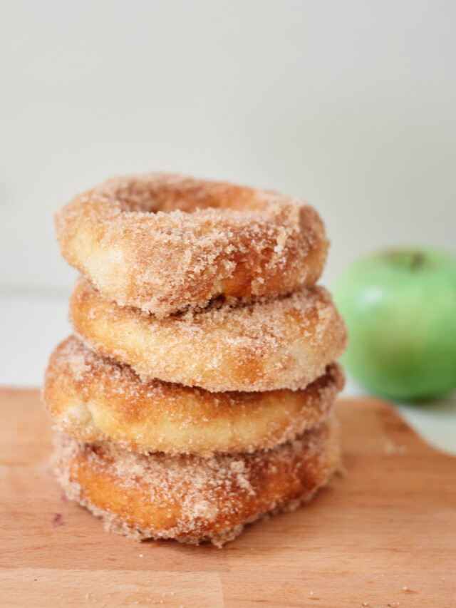 Air Fryer Stuffed Caramel Apple Donuts Story