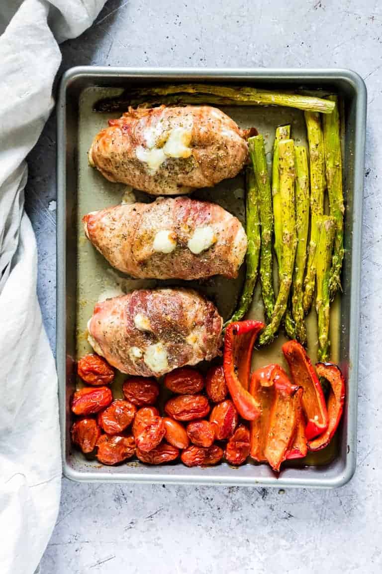 Sheet Pan Prosciutto Wrapped Chicken Dinner - Recipes From A Pantry