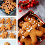 A collage of images of gingerbread man cookies