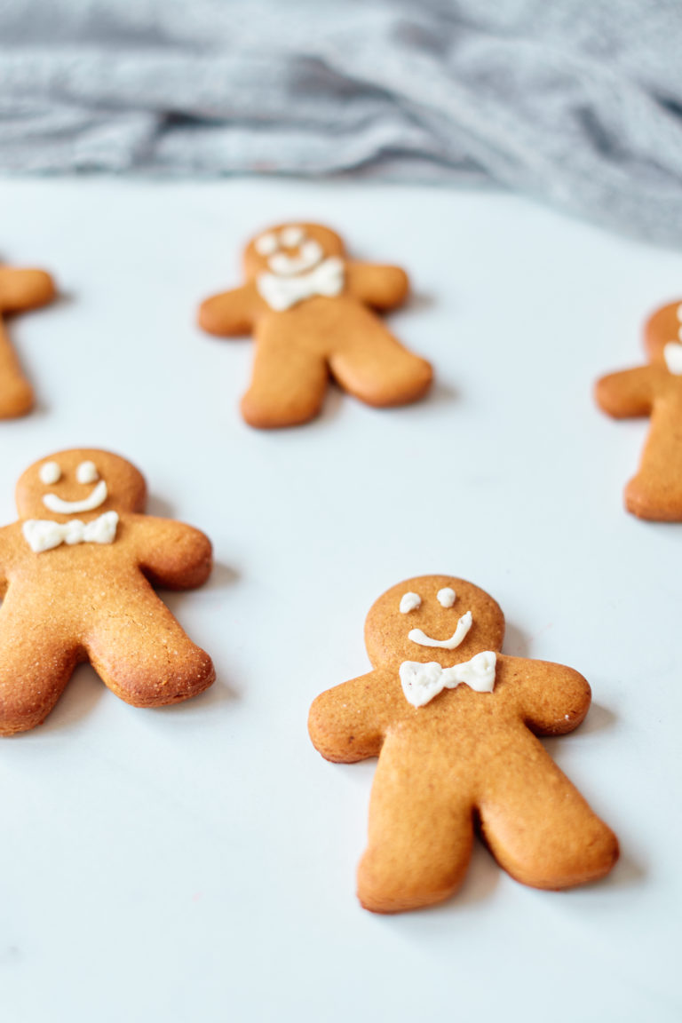 air fryer gingerbread cookies on a countertop