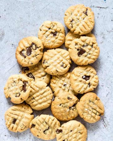 close up of vegan peanut butter cookies