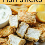 FISH STICKS ON A PLATE WITH DIPPING SAUCE
