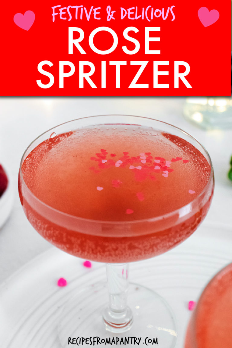 ROSE SPRITZER IN A COCKTAIL GLASS