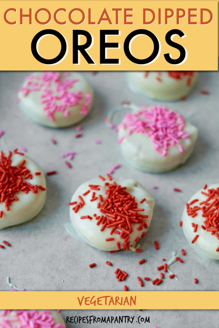 WHITE CHOCOLATE COVERED OREOS WITH SPRINKLES