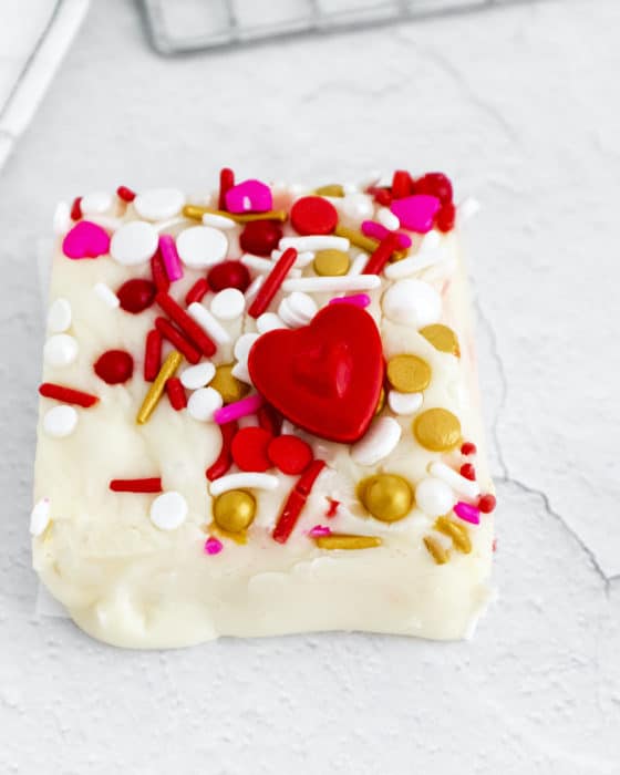 Valentine’s White Chocolate Fudge (GF, Vegetarian)