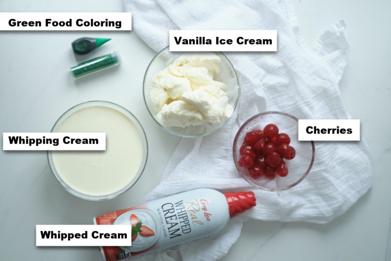 the ingredients needed for making a mcdonalds shamrock shake