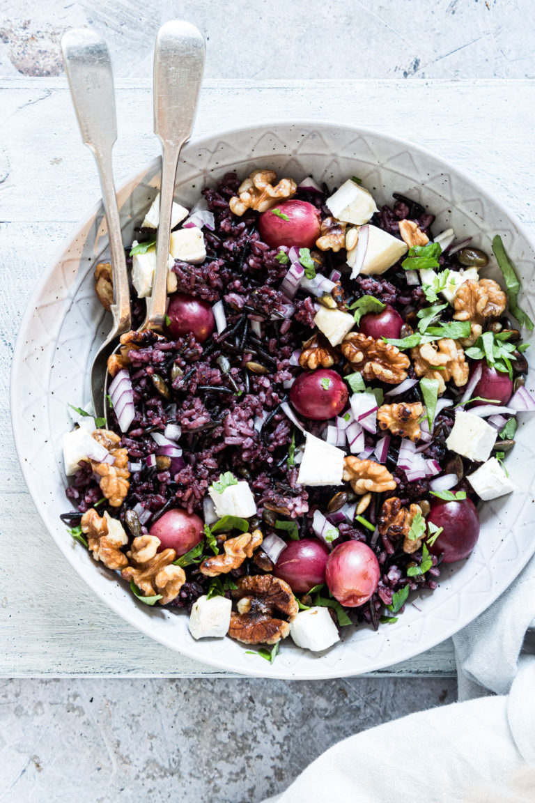 USA Wild Rice Salad with Pickled Grapes, Walnuts and Brie Recipes