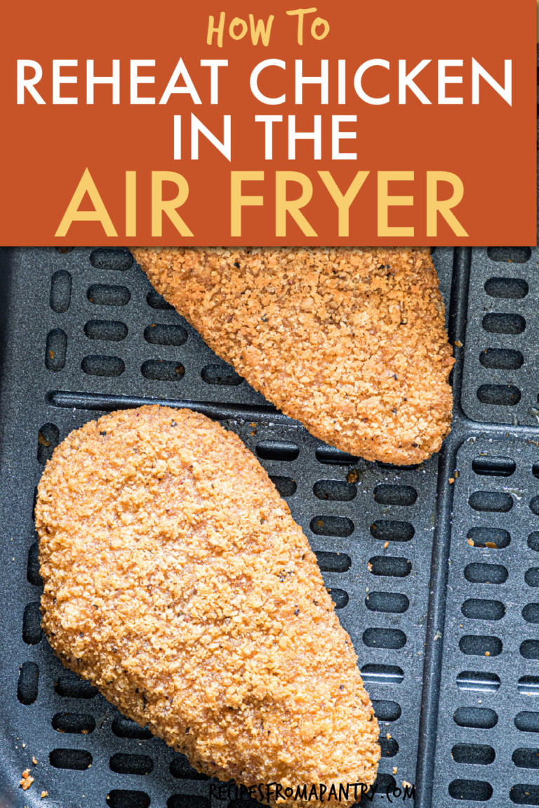 TWO BREADED CHICKEN CUTLETS IN AN AIR FRYER