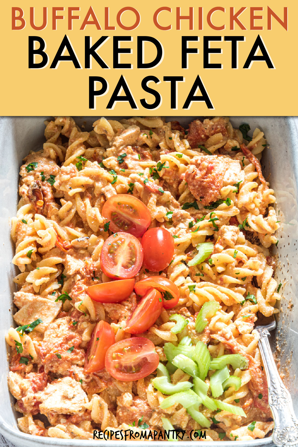 Buffalo Chicken Baked Feta Pasta + Instant Pot Feta Pasta and Air Fryer