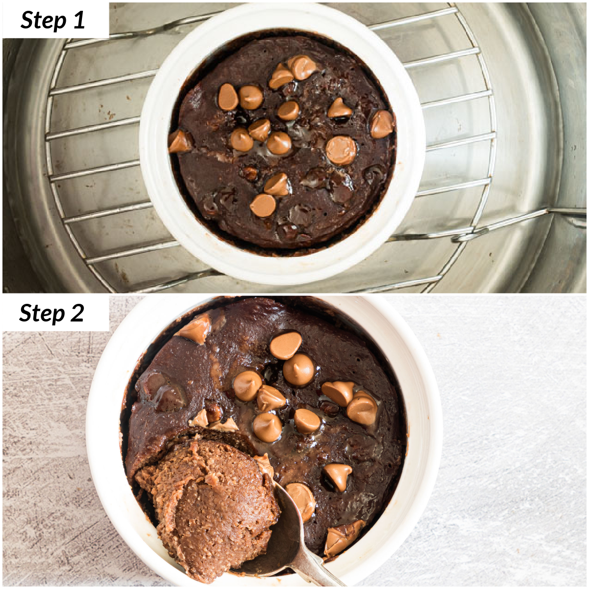 image collage showing the steps for making instant pot baked oats