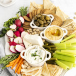 top down view of the completed mezze platter